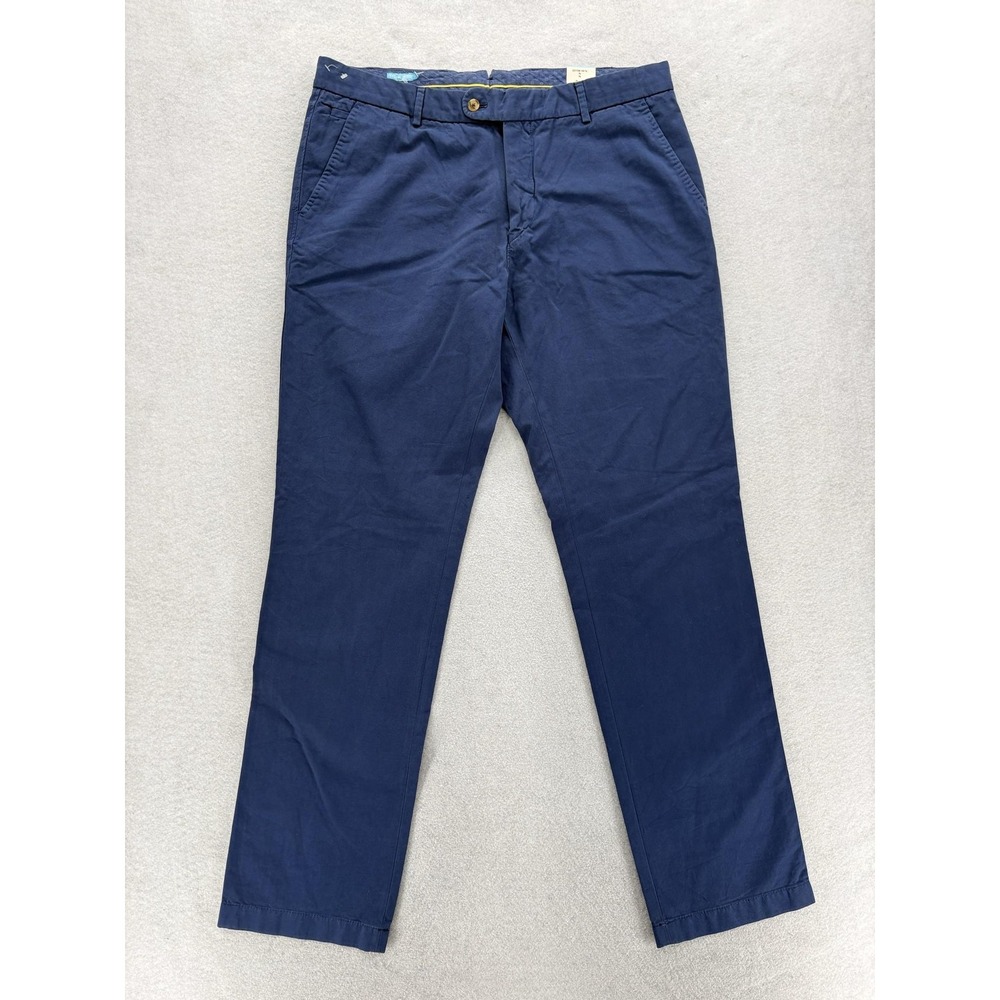J. McLaughlin Taylor Chino Pants Mens 36x34 Blue Cotton Canvas Regular Fit FLAW